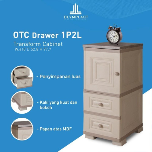 (CARGO) Olymplast OTC Drawer 1P2L 1 Pintu 2 Laci Lemari Plastik Drawer