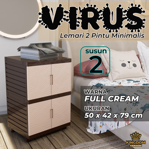 Lemari 2 Pintu Susun 2 Kingdom Virus 2 Tingkat Laci Drawer Plastik