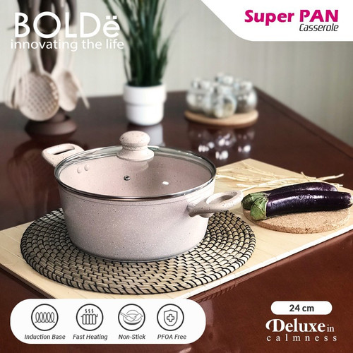 BOLDe Super Pan 24 cm Casserole Glass Lid SuperPan Panci Wajan Tutup