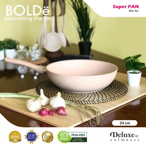 BOLDe Super Pan 24 cm Wok Pan Beige Wajan Kuali Panci Anti Lengket