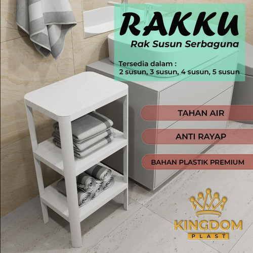 Rakku Rak Susun 3 Tingkat Serbaguna Kingdom Plastik Dapur Buku Mainan