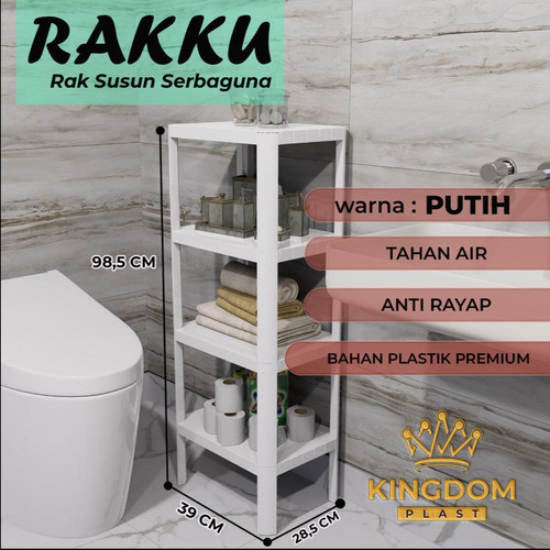 Rakku Rak Susun 4 Tingkat Serbaguna Kingdom Plastik Dapur Buku Mainan