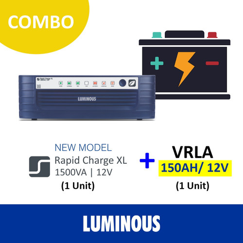 LUMINOUS paket Inverter Rapid Charge XL 1500VA 12V + baterai 150ah