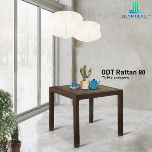 Olymplast ODT - R 80 Meja Makan Plastik Dining Dine Table Rotan Rattan