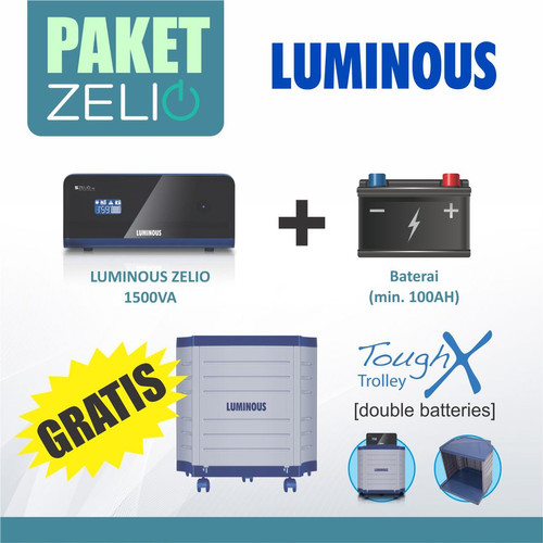 PROMO COMBO PAKET 1500VA ZELIO + BATERAI 100AH TUBULAR LUMINOUS