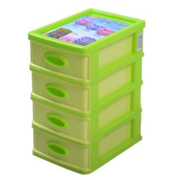 Shinpo 363-4 Mini Container Susun 4 Laci Drawer Cabinet Plastik Kotak