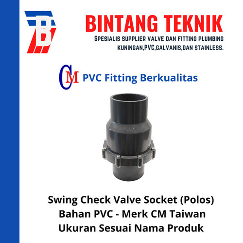 Swing Check Valve / Kleb Tabok PVC 3" inch Merk CM Taiwan