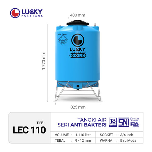 Tangki / Toren Air Kaki E-Clean Lucky 1110 liter (LPEC 110)