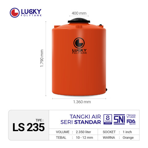 Toren Air 2350 liter Lucky Standard / Tangki air Lucky / Tandon Air