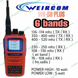 Weircom WR-88 Plus 10W 6 Band IP68 Orange Ori Jingga WR88 WR88 Plus