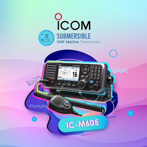 Icom IC-M605 VHF Rig Marine Kapal Ori Baru Radio Transceiver ICM605