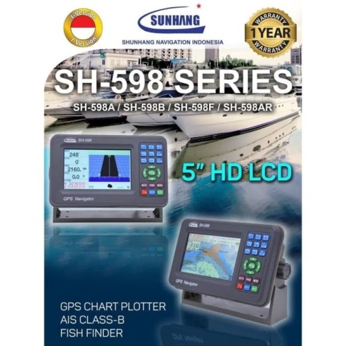 Shunhang SH-598 Fishfinder Ori Garansi GPS Chartplotter SH598 SH598F