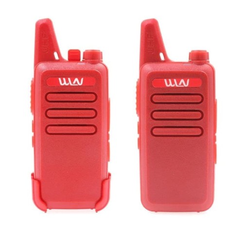 Sepasang WLN KD-C1 HT UHF Merah Free Handsfree Lengkap KDC1 WLAN