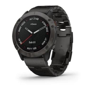 Garmin Fenix 6x Jam Tangan GPS Solar Ori Grns 2Th Carbon Gray Titanium