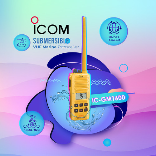 Icom GM1600 HT Marine Ori Baru Waterproof Shock Resistant GMDSS