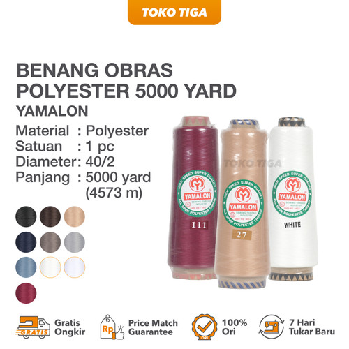 Benang Obras Polyester 40/2 Merk Yamalon / Benang Obras Portable 5000 yard