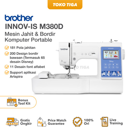 Mesin Jahit & Bordir Komputer Portable BROTHER Innovis M380D/M-380D