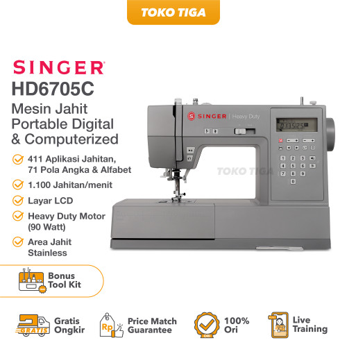 Mesin Jahit SINGER HD6705C / 6705C Heavy Duty (Digital & Computerised)