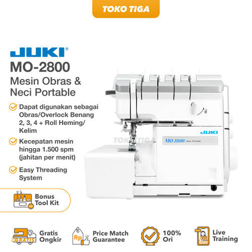 Mesin Obras & Neci Portable JUKI MO-2800 Easy Threader Overlock System