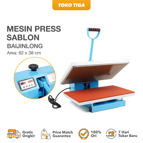 Mesin Press Sablon Kaos dan Kerah / Heat Press 62 x 38 cm