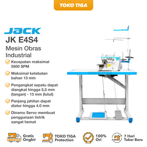 Mesin Obras 4 Benang JACK JK- E4S -4 / JK E4 S Direct Drive Servo