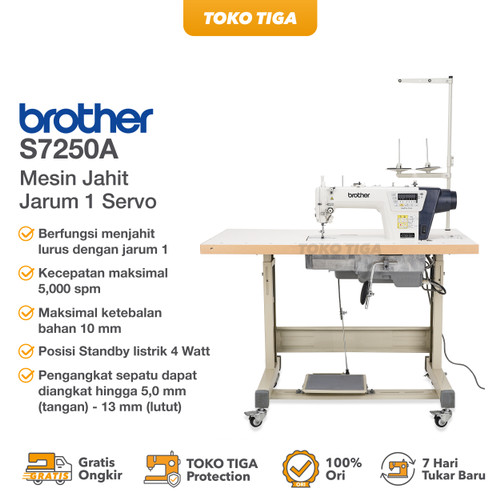 Mesin Jahit Jarum 1 Servo Brother S7250A Direct Drive Industrial