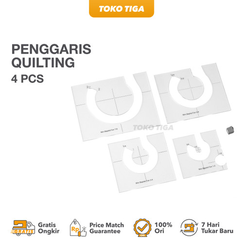 Penggaris Quilting / Template Miniature Baptist Fan Isi 4 Pcs (MBF-04)