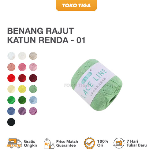 Benang Rajut Katun Renda / Cotton Lace Yarns Import - 1 (KRP3)