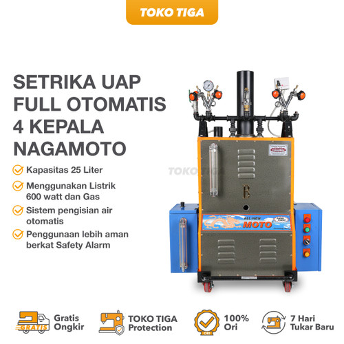 Setrika Uap Full Otomatis 4 Kepala / Steam Boiler Full Auto NAGAMOTO