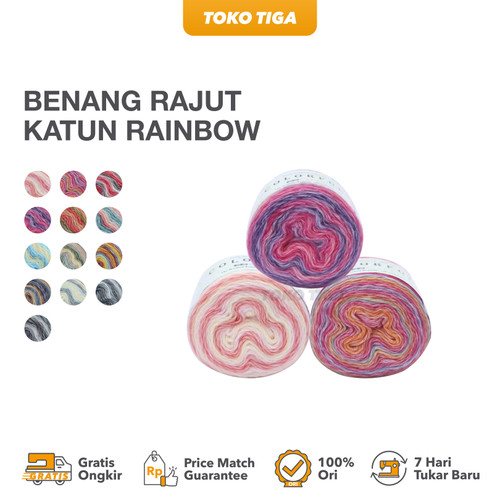 Benang Rajut Katun Rainbow / Rainbow Cake Yarns Import (RB5)