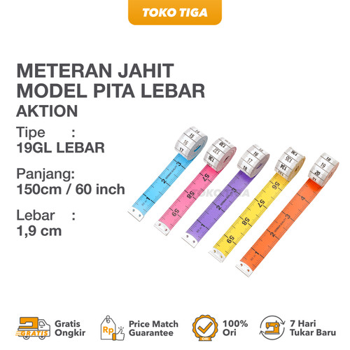 Meteran Jahit / Kain / Badan Model Pita Lebar 150 cm AKTION