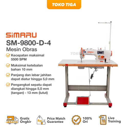 Mesin Jahit SIMARU SM 9800D-4 Jarum 1 Potong Benang Auto Direct Servo