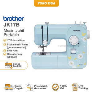 Mesin Jahit BROTHER JK-17B / JK17B Portable Multifungsi (Exclusive)