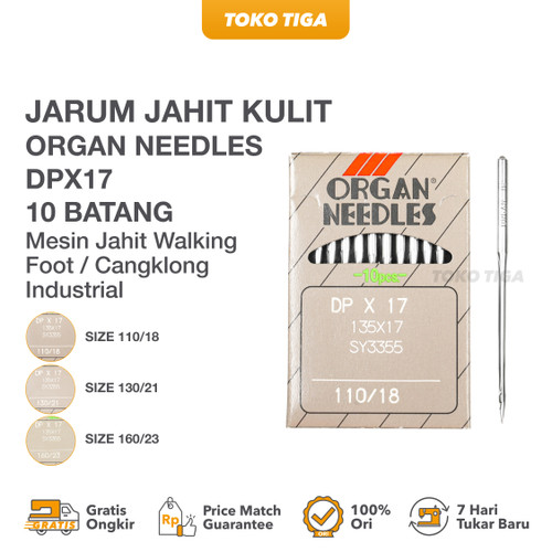 Jarum Mesin Jahit Kulit Walking Foot/Cangklong DPx17 Organ Needles