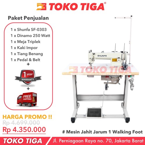 Mesin Jahit Walking Foot SHUNFA SF-0303 - Jarum 1 Jok Kulit & Terpal