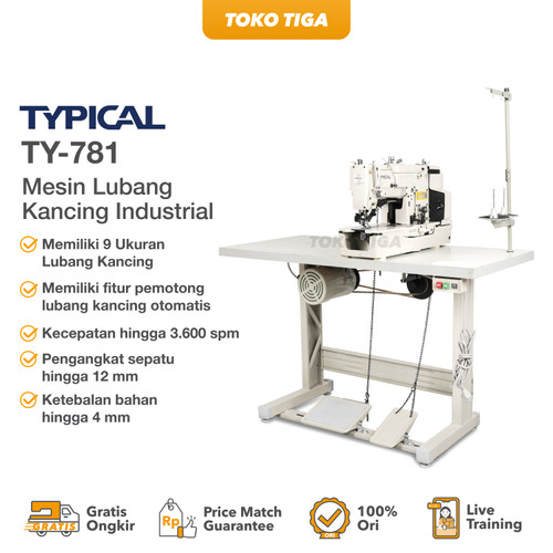 Mesin Lubang Kancing / Buttonhole Industrial Garmen - TYPICAL (TY-781)