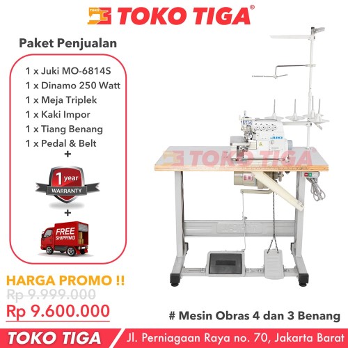 Mesin Obras JUKI MO-6814s / MO 6814S Obras Benang 4 Industrial Garmen