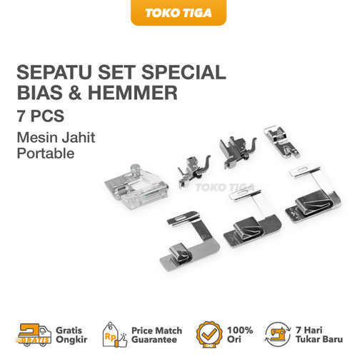 Sepatu/Tapak Set 7 Pcs Special Bias & Hemmer CY-007-001 Mesin Jahit