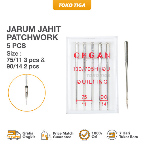 Organ Needles Quilting - Jarum Jahit Patchwork (Mesin Jahit)