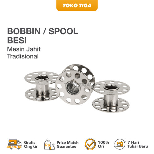 Bobbins / Spool / Bobbin Besi Mesin Jahit Tradisional /Classic Hitam