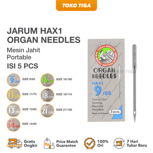 Jarum Organ/Organ Needles HAx1 (Mesin Jahit Portable & Rumah Tangga)