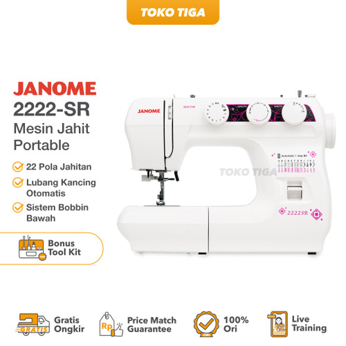 Mesin Jahit JANOME 2222 + BONUS ( Portable Multifungsi )