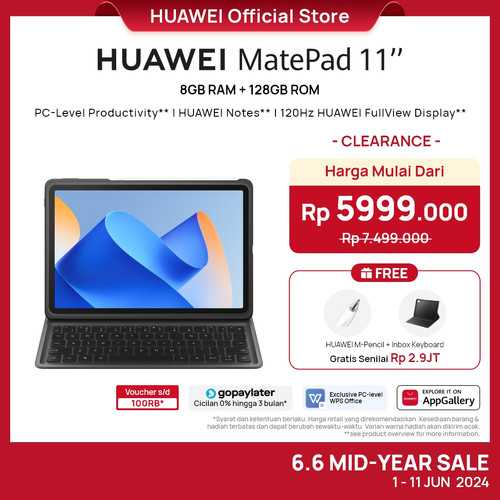 HUAWEI MatePad 11" 2023 Tablet [8+128GB] | PC-Level Productivity