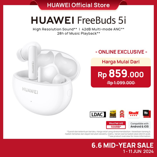 HUAWEI FreeBuds 5i Wireless Earphone TWS | Hi-Res Sound | 42dB ANC