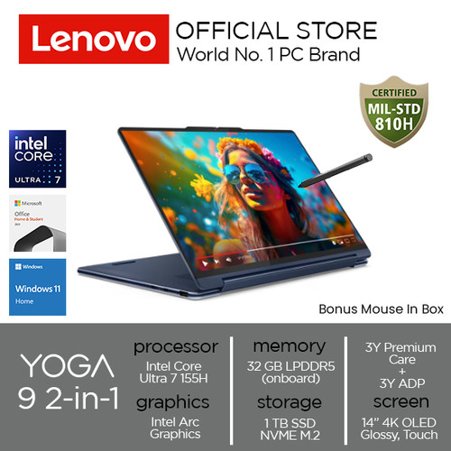 Lenovo Yoga 9 2-in-1 14IMH9 Core Ultra 7 155H 32GB 1TB W11 OHS 4K OLED