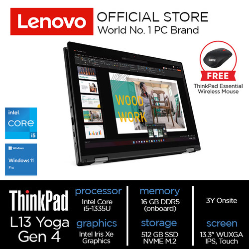 Lenovo ThinkPad L13 Yoga Gen 4 (Intel) Core i5-1335U 16GB 512GB W11Pro