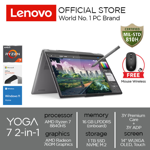 Lenovo Yoga 7 2-in-1 14AHP9 Ryzen 7 8840HS 16GB 1TB W11 OHS