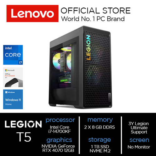 Lenovo Legion T5 26IRB8 Core i7-14700KF 16GB 1TB RTX 4070 12GB W11 OHS