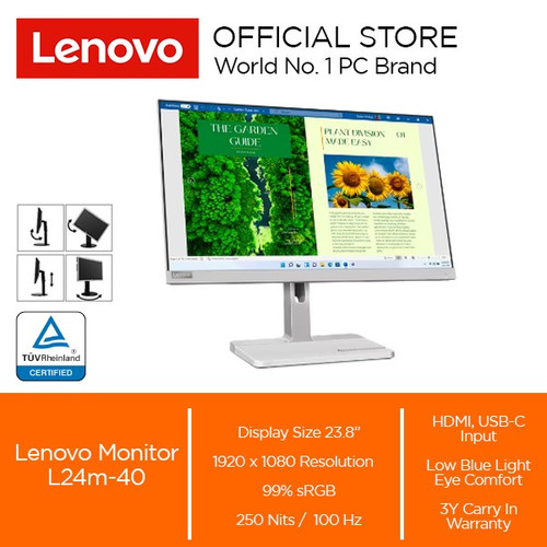 Lenovo Monitor L24m-40 23.8" IPS 100Hz