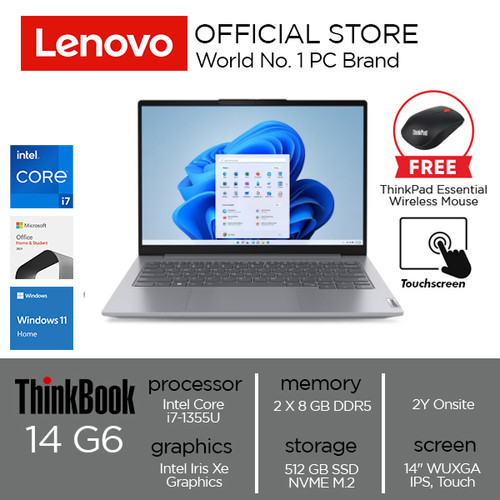 Lenovo ThinkBook 14 G6 IRL Core i7-1355U 16GB 512GB W11 OHS Touch